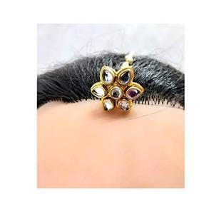 Couronne Tiara Kundan Perle Matha Teeka Borla pour Filles et Femmes, Style Indien - Product Image 3