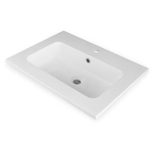 Bianco lucido 1 confezione da incasso in marmo minerale 71x46 cm con composizione armadio per bagno - Product Image 1