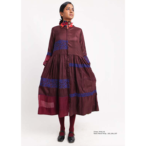 Vestido MiraJ 45 de Seda con Bordado Chikankari, Elegante, Casual, para Fiestas, Transpirable, Talla Única/XS/6XL, Largo hasta la Rodilla, con Cintura Natural - Product Image 2