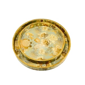 Mejor Venta de bandeja de servicio de madera MDF elegante mesa de comedor bandeja de exhibición de almacenamiento para la hora del té desayuno decoración hecha en la India - Product Image 1