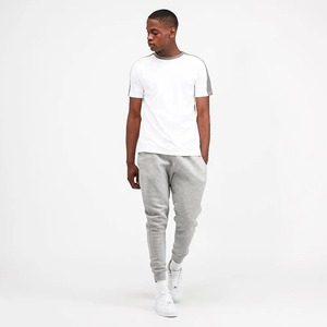 Pantalon de survêtement en éponge française à coupe fuselée pour hommes, gris chiné avec logo personnalisé Pantalon de jogging uni confortable brodé Technics Taille élastique décontracté - Product Image 5