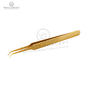 Pince à épiler d'extension de cils de couleur dorée de bonne qualité Créez vos propres nouveaux instruments de beauté par Beauty Concept International - Product Image 5