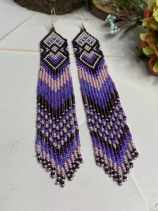 FFashion Jewelry Handmade Seed Bead Embroidered <b>Stud</b> <b>Earrings</b> Classic Style From India by MD Handicrafts for Parties - Product Image 2
