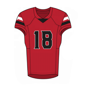 Maillot de football américain haut de gamme rouge respirant à manches courtes en mesh pour homme, grandes tailles, vente chaude - Product Image 3