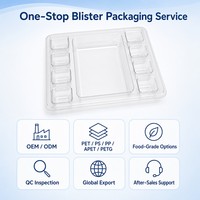 Barquette en PET recyclable transparente avec compartiments latéraux profonds centraux pour l'emballage d'électronique industrielle, personnalisable