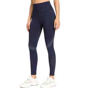 High Waist <b>Tight</b> Summer Yoga Pants Female Sports Leggings-Breathable Mesh Stretchy Seamless Gym Yoga Leggings Knitted Fabric - Product Image 3