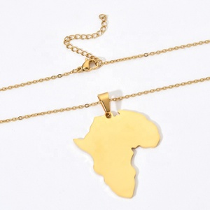 Collar <span class=keywords><strong>de</strong></span> cadena <span class=keywords><strong>de</strong></span> clavícula <span class=keywords><strong>de</strong></span> acero inoxidable, collares <span class=keywords><strong>de</strong></span> contorno <span class=keywords><strong>de</strong></span> <span class=keywords><strong>continente</strong></span> <span class=keywords><strong>de</strong></span> la patria <span class=keywords><strong>de</strong></span> África, collares con colgante <span class=keywords><strong>de</strong></span> <span class=keywords><strong>mapa</strong></span> africano, joyería Punk - Product Image 3