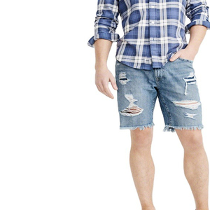 Hot Summer <b>High</b> Quality <b>Jeans</b> Breathable Fit Baggy <b>Jeans</b> <b>Short</b> Dark Denim <b>Shorts</b> with Pocket for Men - Product Image 6