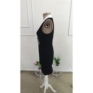 Blusa de viscosa con botones y cuello redondo con tirantes para mujer, 34645 - Negro - Product Image 5