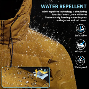 Veste matelassée d'hiver personnalisable pour hommes Manteau de randonnée décontracté à col montant Nouvelle mode Service OEM Tissu en toile Style formel - Product Image 4