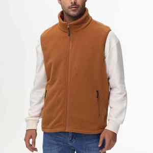 Custom Sleeveless Mens Fleece Vest With Outdoor Embroidered Logo Tag Label Workwear Jacket For Hiking And Uniform Use - Product Image 4