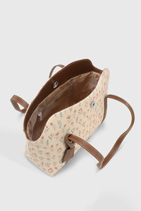 Bolso de Mano Tipo Tote de Hombro para Mujer, Diseño Floral Vintage, Forro de Lona PU, Cierre de Cremallera, OEM ODM - Product Image 2