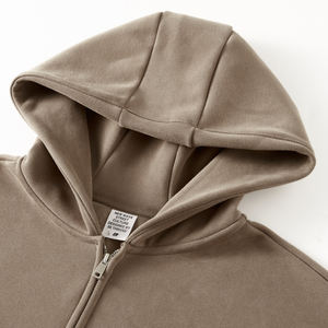 High Quality 100% Cotton Zip <b>Hoodie</b> for <b>Men</b> Wholesale Custom Logo Printing <b>Oversized</b> Heavyweight <b>Fleece</b> DDP Shipping - Product Image 2