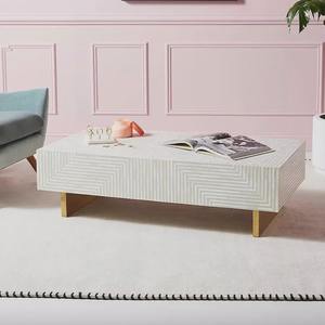 โต๊ะกาแฟฝังกระดูกสัตว์ งานฝีมือสุดหรู ดีไซน์สวยงาม ขายดีที่สุด เฟอร์นิเจอร์ระดับพรีเมียมสำหรับห้องนั่งเล่นสไตล์โมเดิร์น คุณภาพส่งออก - Product Image 2