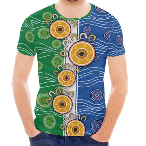 T-shirt pour homme en polyester 100% écologique, de grande taille, ample, de style aborigène, à points, personnalisé, best-seller - Product Image 3