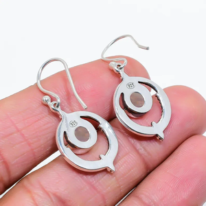 Boucles d'oreilles pendantes artisanales en argent sterling 925 pour femme, avec agate dorée en titane et pierres précieuses Drusy, design chrétien, qualité AAA IGI - Product Image 4