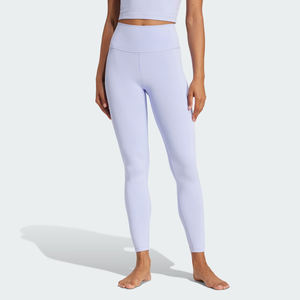 Leggings de sport pour femmes, taille haute, anti-humidité, en coton et élasthanne, teinture unie, coutures invisibles, vêtements de fitness, vente en gros - Product Image 1