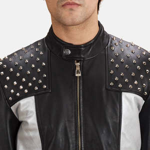 Shapron Genuine Leather Biker <b>Jacket</b> <b>Sheepskin</b> Cowhide and Lambskin Reversible Coated ODM Size XS for Autumn Season - Product Image 4