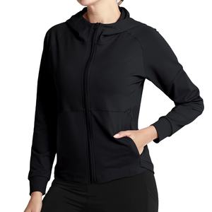 Chaqueta de Forro Polar con Capucha de Manga Corta para Mujer, Resistente al Viento, Ecológica, de Secado Rápido, Transpirable, con Acabado Lavado y Detalle de Insignia, para Correr - Product Image 3