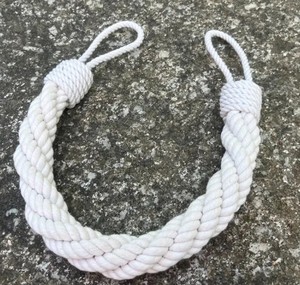 Attache de rideau en corde de coton fait main : Décoration bohème nautique - Product Image 4