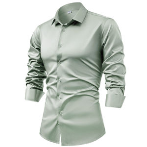 Chemise hommes à manches longues pur lin casual mince hommes robe chemises d'été confortable décontracté personnalisé hommes robe chemise - Product Image 2