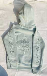 Sweat à capuche et pantalon de survêtement d'hiver en coton/poly à col montant pour femmes ensembles de vêtements personnalisés avec logo en relief bouffant 3D - Product Image 2