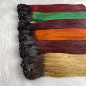 Extensiones de cabello humano Remy vietnamita crudo 100% de alta calidad de trama recta súper doble dibujada - Product Image 4