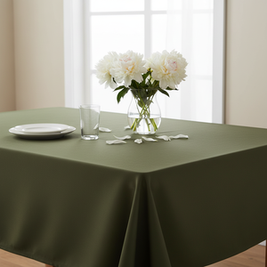 Eco friendly duck cloth <b>tablecloth</b> 140x180cm. Strong fabric water resistant perfect for rustic weddings and modern dining decor - Product Image 1