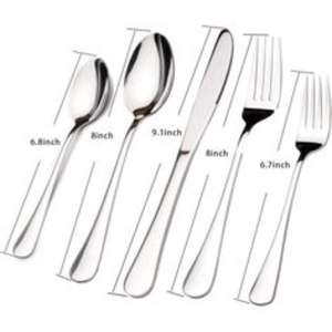 Ensemble de couverts en acier inoxydable robuste avec une forme incurvée moderne Finition ultra-élégante et surface ultra-durable - Product Image 1