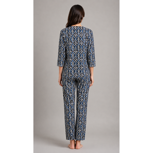 EVOLOVE X DOZIE Conjunto de Pijama de Algodón Premium para Mujer con Cuello de Lazo y Cintura Elástica - Sostenible y Suave - Product Image 6