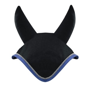 Lightweight breathable crochet ear bonnet washable horse <b>fly</b> veil comfortable fit High quality equestrian gear bonnet by LCI - Product Image 4