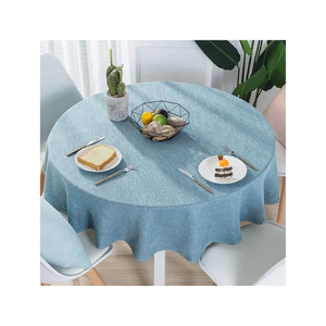 Nappe de table en coton bleu 60x120 pouces, légère, brodée, certifiée GOTS, ISO 9001, surface lisse, logo personnalisé, pour la maison - Product Image 1