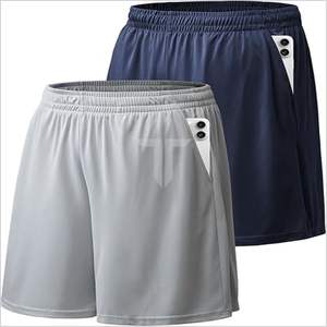 กางเกงขาสั้นผู้ชายสำหรับเล่นกีฬาแนวสตรีทเอวยางยืดแห้งเร็วมีกระเป๋าผ้าฝ้ายกันยับสีพื้น - Product Image 4