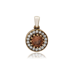 Colgante de piedra de circonia cúbica de forma redonda Zultanit, abalorio auténtico turco hecho a mano, joyería de plata de ley 925, venta al por mayor - Product Image 1