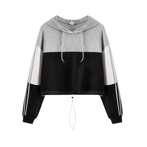 Sudadera con capucha y Top corto para mujer recién llegada, Sudadera con capucha informal, Jersey recortado, Sudadera con capucha de gran tamaño - Product Image 1