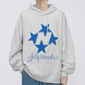 Sudadera con Capucha Unisex Extra Grande, 100% Algodón Felpa, para Otoño, con Estampado Digital, Parches Bordados y Técnica de Apliques - Product Image 2