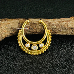14K ชุดฝาทองแข็งเพชรธรรมชาติปลอมเครื่องประดับที่ดีเจาะเพชร - Product Image 3
