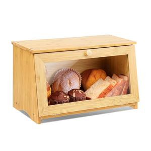 Caja de Almacenamiento de Pan y Chapati de Madera Natural Pulida de Estilo Industrial, Diseño Personalizado, Rectangular Flexible, 3.73 Libras - Product Image 5