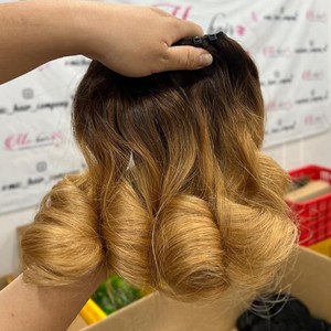 Ombre Rubio Funmi rizos hinchables Super doble cutícula dibujada alineada un donante precio de fábrica 100% extensiones de cabello humano vietnamita - Product Image 2