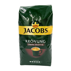 Crema Kraftig Jacobs Kronung Granos de café Premium Fuerte Tostado Aromático Espresso Mezcla Sabor equilibrado Café de grano entero Paquete de 1kg - Product Image 1