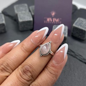 Vintage Pink Rose <b>Quartz</b> Gemstone Women's <b>Ring</b> 925 Sterling <b>Quartz</b> Silver <b>Ring</b> Handmade Gift <b>Ring</b> - Product Image 2