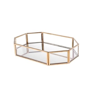 HANDMADE DECORATIVE <b>TRAY</b> METAL <b>GOLD</b> COLOR DINNERWARE ALUMINIUM HEXAGON SHAPE DESIGN CHRISTMAS <b>SERVING</b> <b>TRAY</b> for HOTEL SUPPLIES - Product Image 3