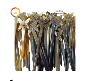 Bâton de cheveux en corne de buffle accessoires de cheveux faits à la main naturels épingle à cheveux sculptée femmes bâton de cheveux outil élégant pour les coiffures de chignon - Product Image 5