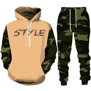 3D impreso hombres sudaderas conjuntos camuflaje Casual ropa deportiva pantalones primavera otoño caliente Streetwear Cool Pullover de gran tamaño de alta calidad - Product Image 3