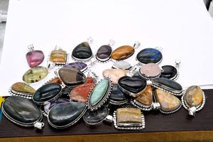 อัญมณีหลายชิ้นขัดเงาสูงอัญมณีหลวมจี้อัญมณีแบบ925ทึบชุบเงินทำด้วยมือ - Product Image 5