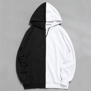 New Cotton Blend <b>Thin</b> Fabric Men's Pullover OEM Blank Customize Logo Embroidery Casual Bicolor Hooded Sweatshirt <b>Hoodies</b> - Product Image 3