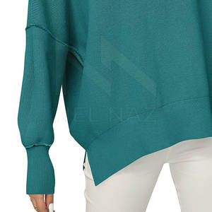 Jersey de punto ligero de manga larga para mujer, suéter de cuello redondo informal para invierno - Product Image 6