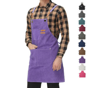 Kitchen Cooking Canvas Work Aprons Chef Apron Fabric Chef Apron for <b>Men</b> Women With Pockets - Product Image 6