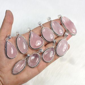 Quartz Rose Naturel Pendentif Pierres Précieuses Lisse Poli À La Main En Vrac Designer Collet Pendentif Bijoux - Product Image 1