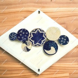 Boho Style Handwoven Jute Wall <b>Baskets</b> Hanging Decorative Tray Home Pendant Decor Placemat Painted Gift Wall Art Set for Rope - Product Image 2